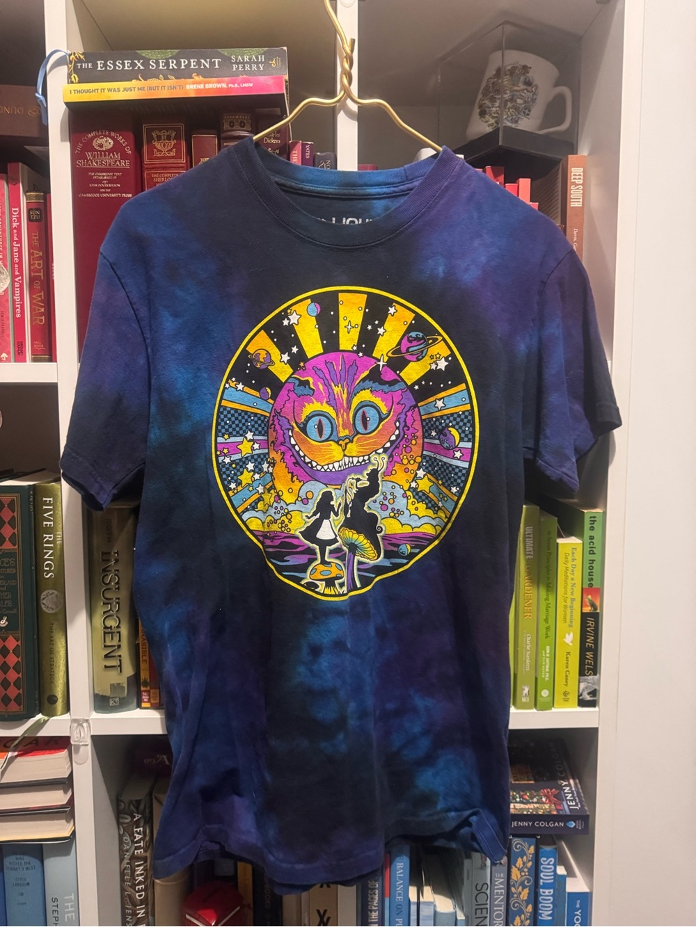 Liquid Blue Multicolor Tie-Dye Space Graphic Tee